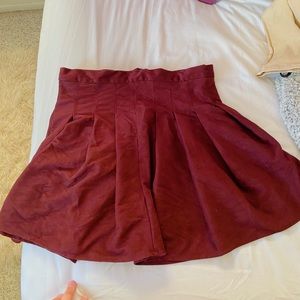 Burgundy Y2K school girl skirt